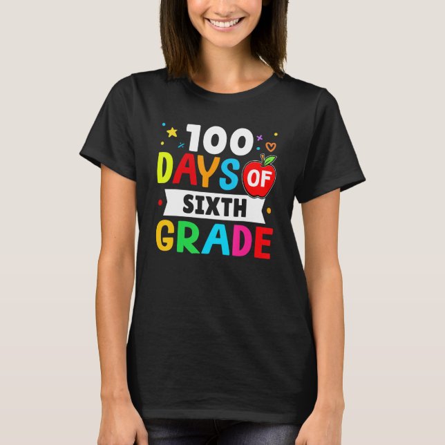 T-shirt 100 Days of 6th grade Toddler Boy Girl (Devant)