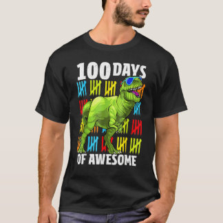 T-shirt 100 Days of Awesome Dinosaur Rex Boys 100th Day Of