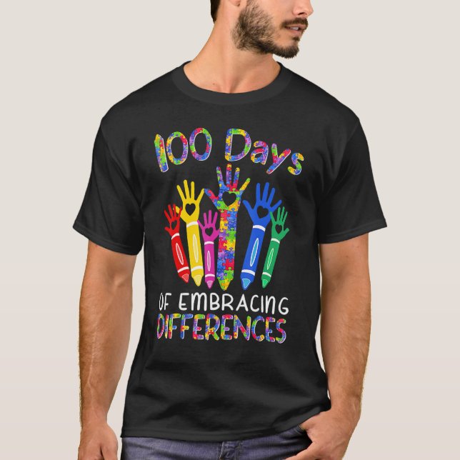 T-shirt 100 Days Of Embracing Differences IEP 100th Day Of (Devant)