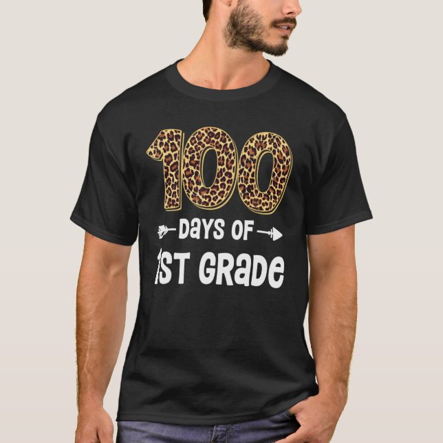 T-shirt 100 Days Of First Grade Teacher Student 100th Day  (Devant)