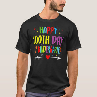 T-shirt 100 Days Of Kindergarten - Happy 100th Day Of Scho