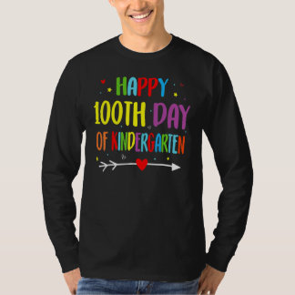 T-shirt 100 Days Of Kindergarten - Happy 100th Day Of Scho