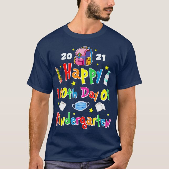 T-shirt 100 Days Of Kindergarten School Gift Students (Devant)