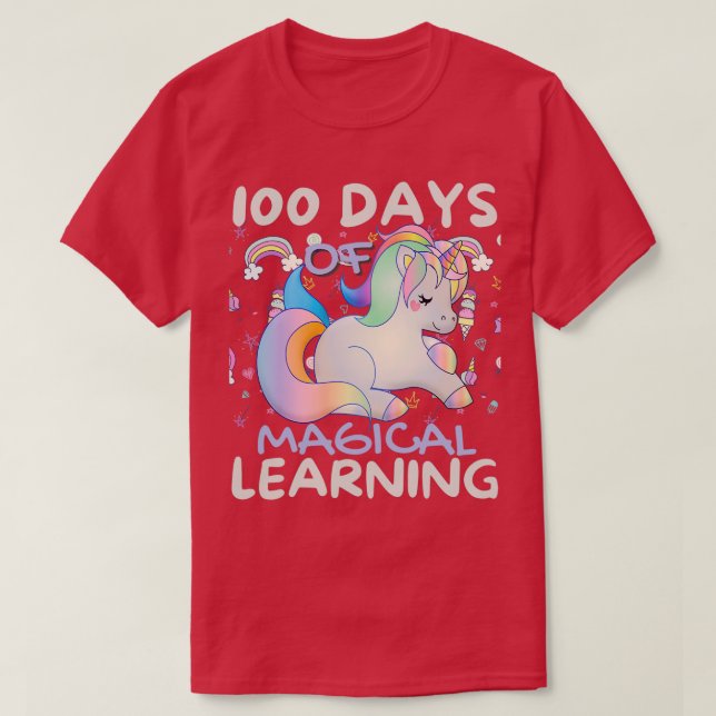 T-shirt 100 days of magical learning one hundred days of s (Design devant)