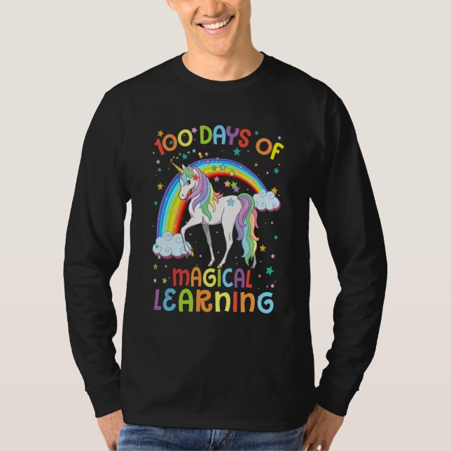 T-shirt 100 Days Of Magical Learning Unicorn 100th Day Sch (Devant)