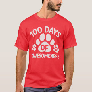 T-shirt 100 Days Of Pawesomenesseacher Student Dog Lover f
