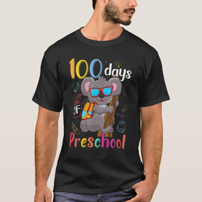 T-shirt 100 Days Of Preschool Koala 100th Day School Presc (Devant)