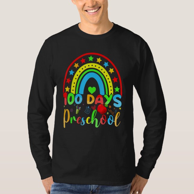 T-shirt 100 Days of Preschool Teacher  100 Days Smarter Ra (Devant)