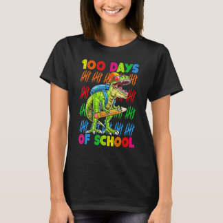 T-shirt 100 Days Of School 100th Day Dinosaur Trex Pencil