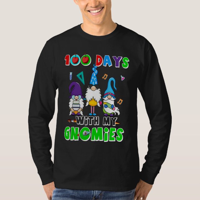 T-shirt 100 Days Of School 100th Day With My Gnomies (Devant)