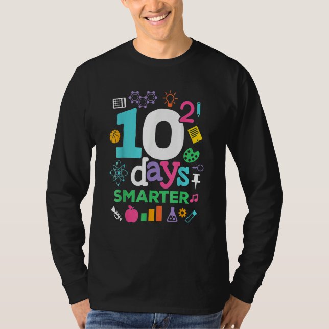 T-shirt 100 Days Of School  10 Squared Days For Math Teach (Devant)