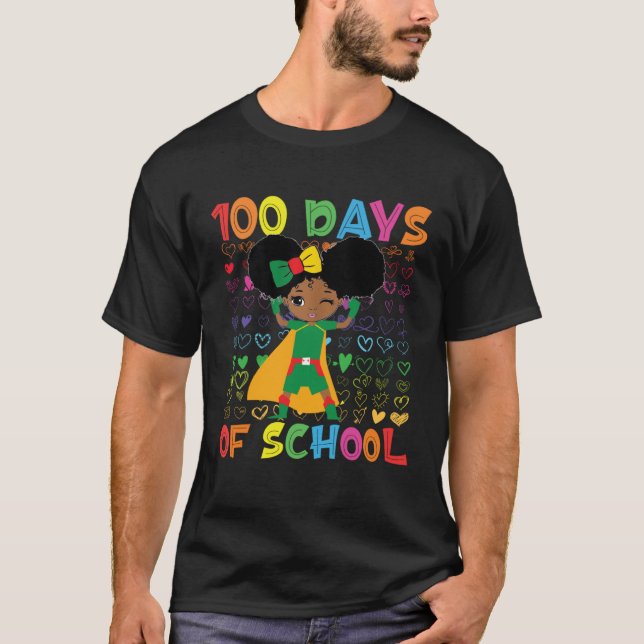 T-shirt 100 Days Of School and Black History Month African (Devant)