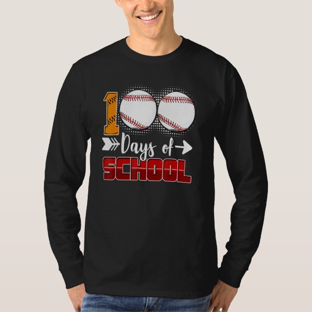 T-shirt 100 Days Of School  Baseball 100 Days Smarter 100t (Devant)