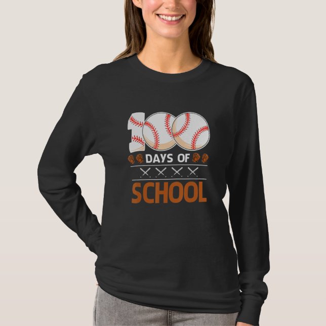 T-shirt 100 Days Of School  Baseball 100 Days Smarter 100t (Devant)