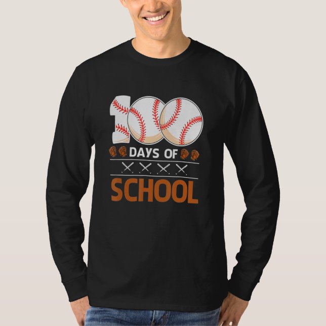 T-shirt 100 Days Of School  Baseball 100 Days Smarter 100t (Devant)