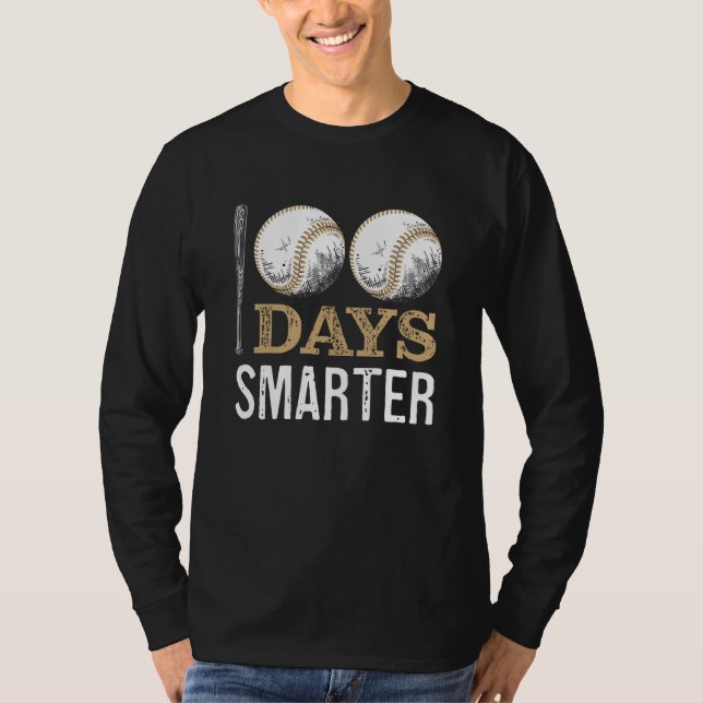 T-shirt 100 Days Of School Baseball Boy Fun Celebration St (Devant)