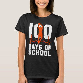 T-shirt 100 Days Of School Basketball 100th Day Balls Tees
