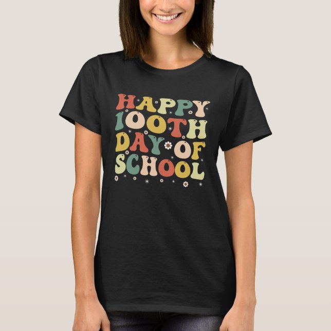T-shirt 100 Days Of School  Boys Girls Happy 100 Days Of S (Devant)