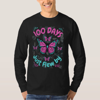 T-shirt 100 Days of School Butterfly Girls 100 Days Just F