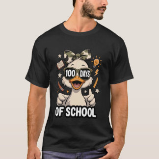 T-shirt 100 Days of School Camo Cap 100th Day Goose Kids G