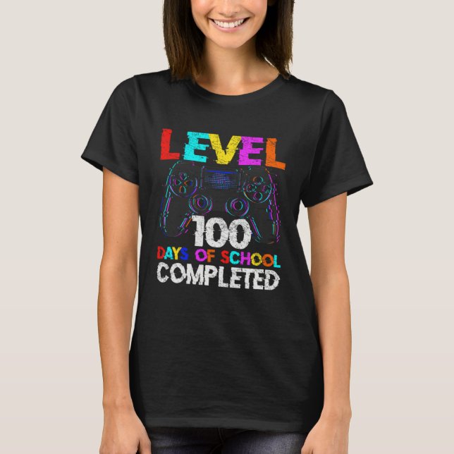 T-shirt 100 Days of School Completed Gamer Boy Level 100 C (Devant)