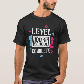 T-shirt 100 Days Of School Completed Gamer Boys 100th Day 