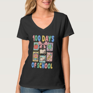 T-shirt 100 Days of School Coquette 100 Days Smarter 100th