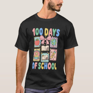T-shirt 100 Days of School Coquette 100 Days Smarter 100th