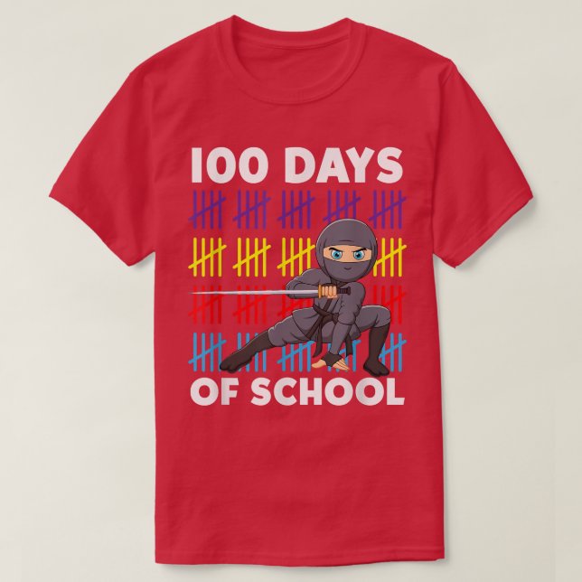 T-shirt 100 Days Of School Cute Japanese Warrior Samurai N (Design devant)