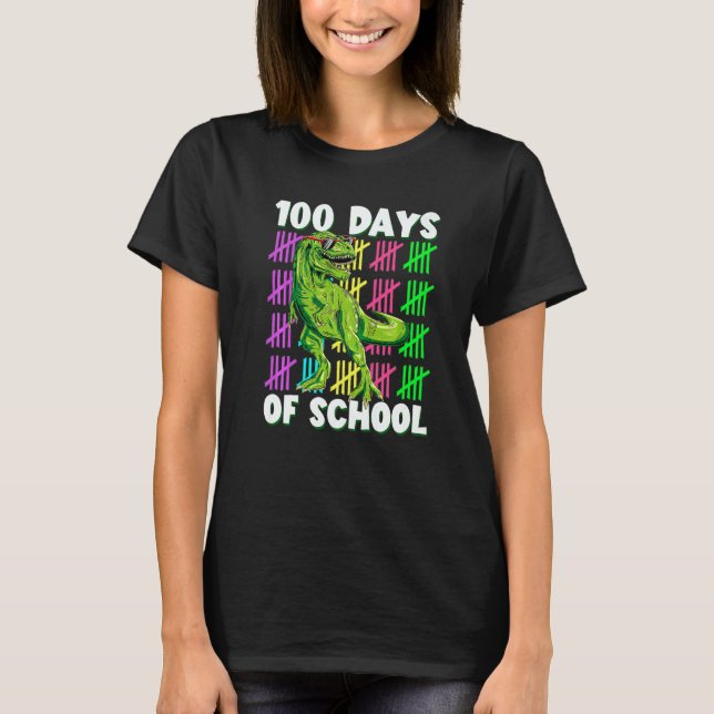T-shirt 100 Days of School Dino Dinosaur rex 100 Days Smar (Devant)