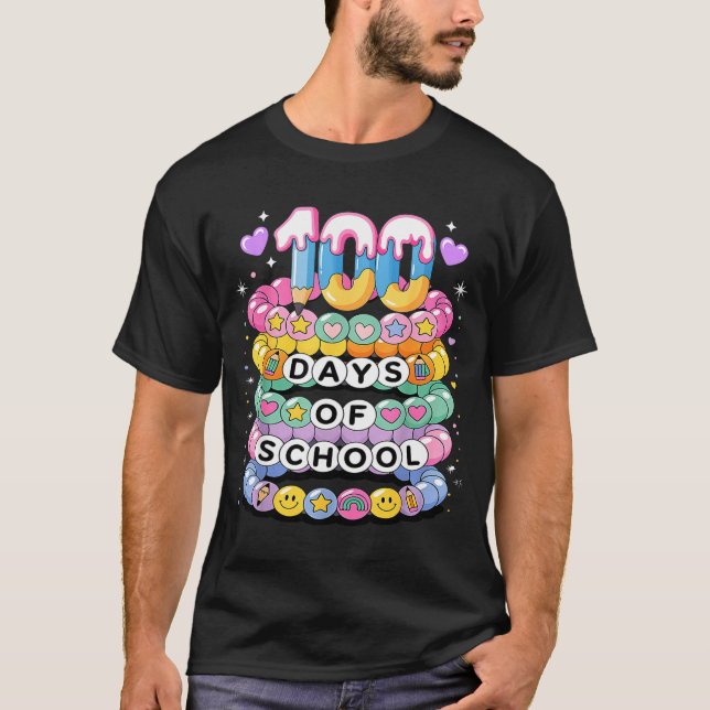 T-shirt 100 Days Of School Friendship Bracelets 100 Days S (Devant)