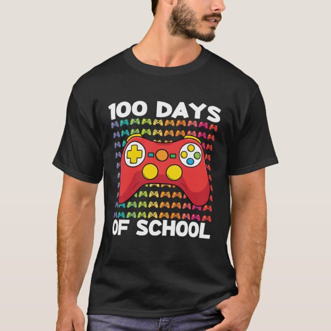 T-shirt 100 Days of School Gamer Boy Costume Outfit Game C (Devant)