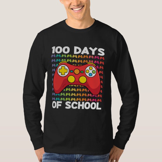 T-shirt 100 Days of School Gamer Boy Costume Outfit Game C (Devant)