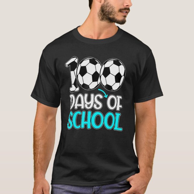 T-shirt 100 Days Of School Gifts 100th Day Soccer Teacher  (Devant)