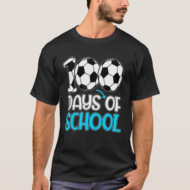 T-shirt 100 Days Of School Gifts 100th Day Soccer Teacher  (Devant)