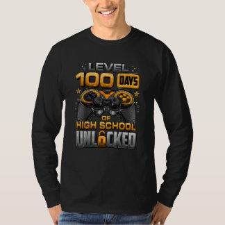T-shirt 100 Days Of School High School Level Unlocked Vide