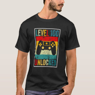T-shirt 100 Days Of School Level Unlocked Gamer Video Game