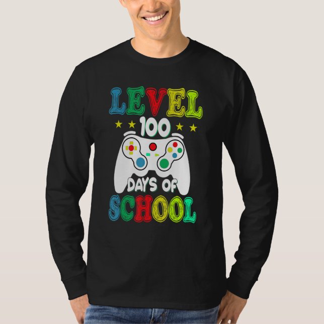 T-shirt 100 Days of School Level Unlocked Video Games Game (Devant)