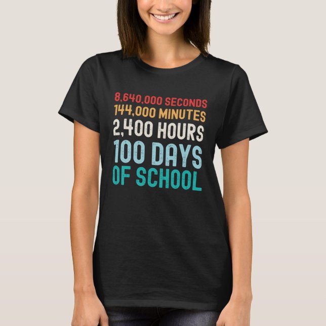 T-shirt 100 Days of School Math (Devant)
