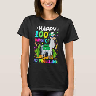 T-shirt 100 Days Of School No Prob Llama Llama Teacher 100