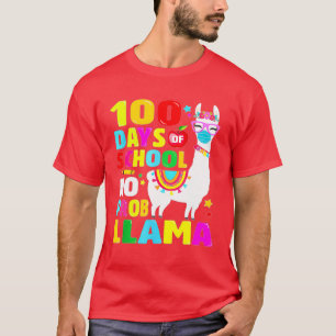 T-shirt 100 Days of School No Probllama Llama FaceMask Gif