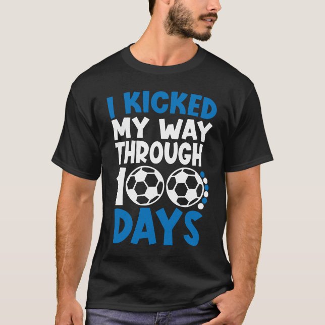 T-shirt 100 Days of School Soccer Boys Kid 100th Day Of Sc (Devant)