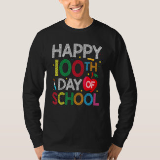 T-shirt 100 Days Of School Teacher and Kids Happy 100th Da
