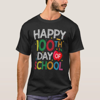 T-shirt 100 Days Of School Teacher and Kids Happy 100th Da