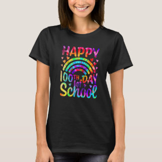 T-shirt 100 Days Of School Teacher And Student Rainbow Tie