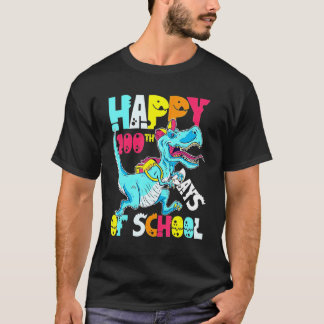 T-shirt 100 Days Of School Teacher And Student Trex Dinosa
