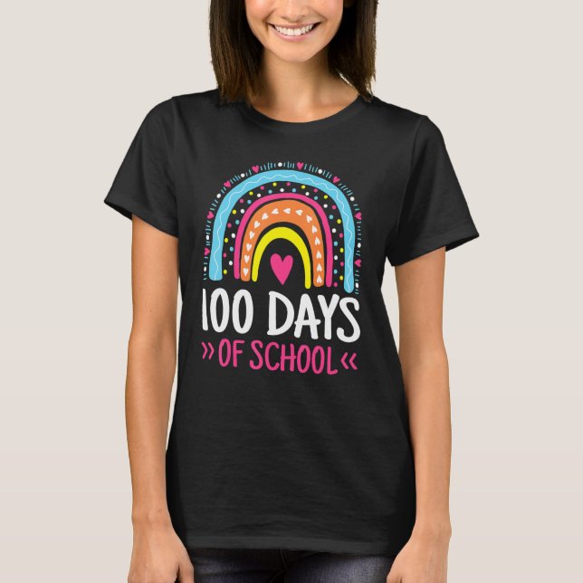 T-shirt 100 Days Of School Teacher Student Kids 100th Day  (Devant)