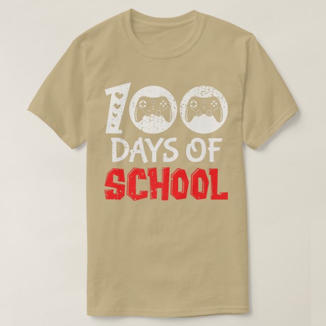T-shirt 100 Days Of School Video Game Controller 100th Day (Design devant)