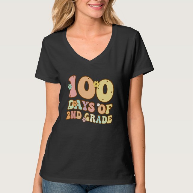 T-shirt 100 Days Of Second Grade Teacher 100th Day Of Scho (Devant)