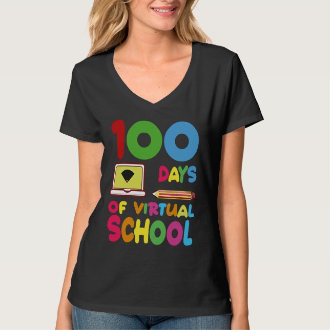 T-shirt 100 Days Of Virtual School 2023 (Devant)